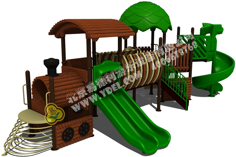 幼兒園火車頭滑梯游樂設備一
