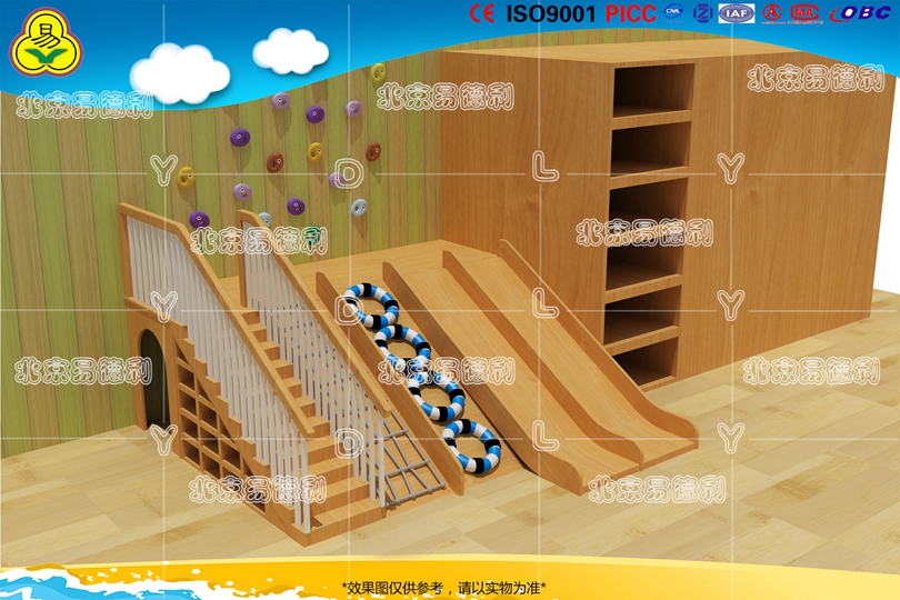 幼兒園室內木制滑滑梯