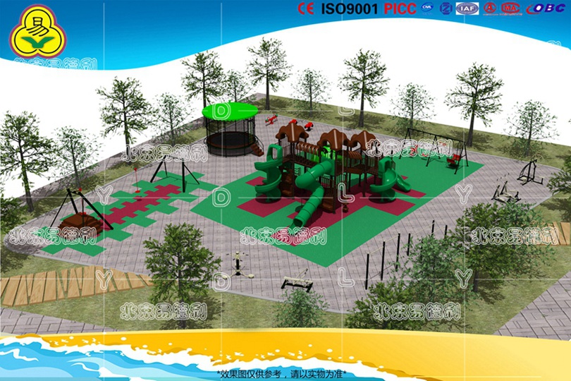 社區(qū)兒童組合滑梯設備四